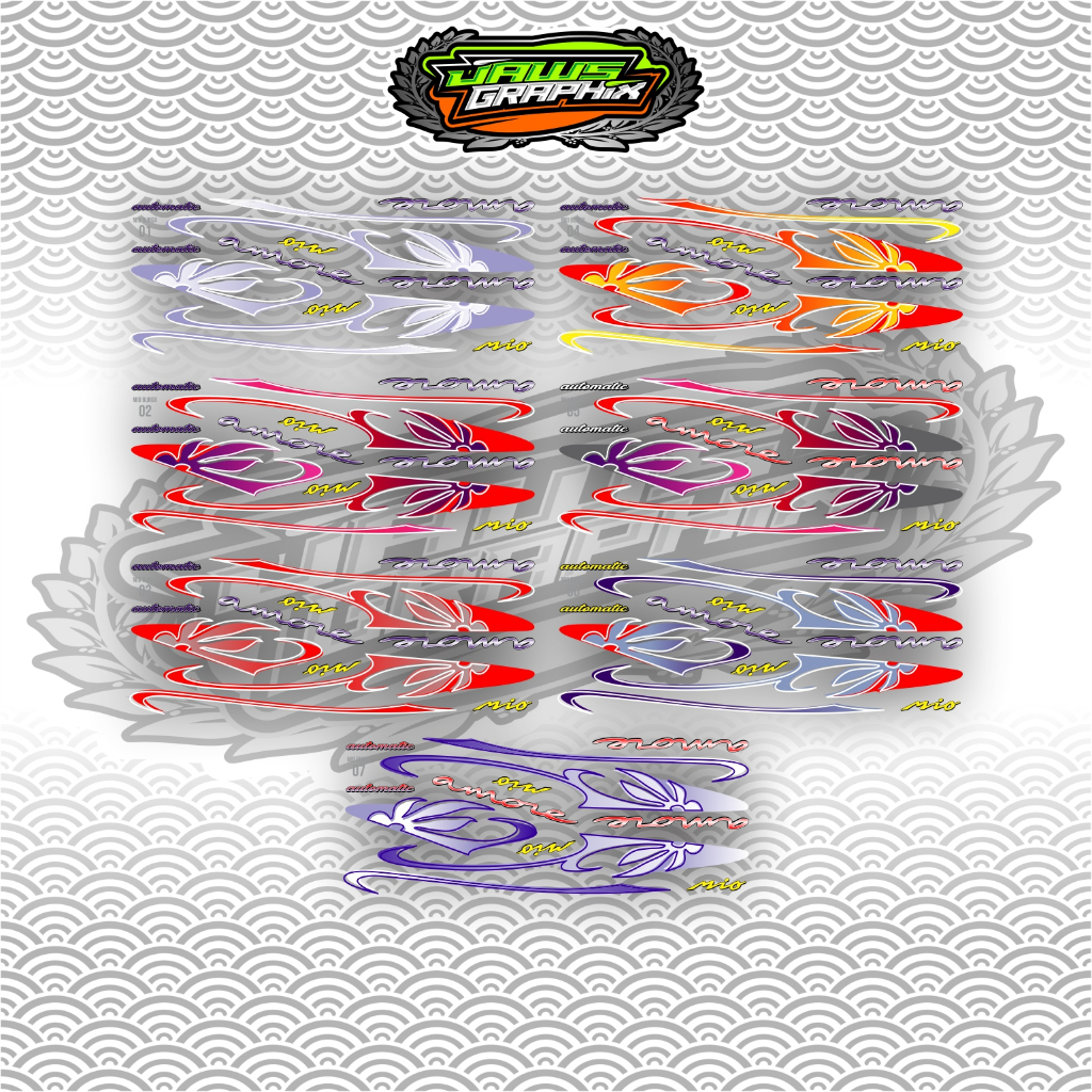 STRIPING MIO AMORE BUNGA TRANSPARAN MIO SPORTY MIO SMILE BAHAN MAXDECAL