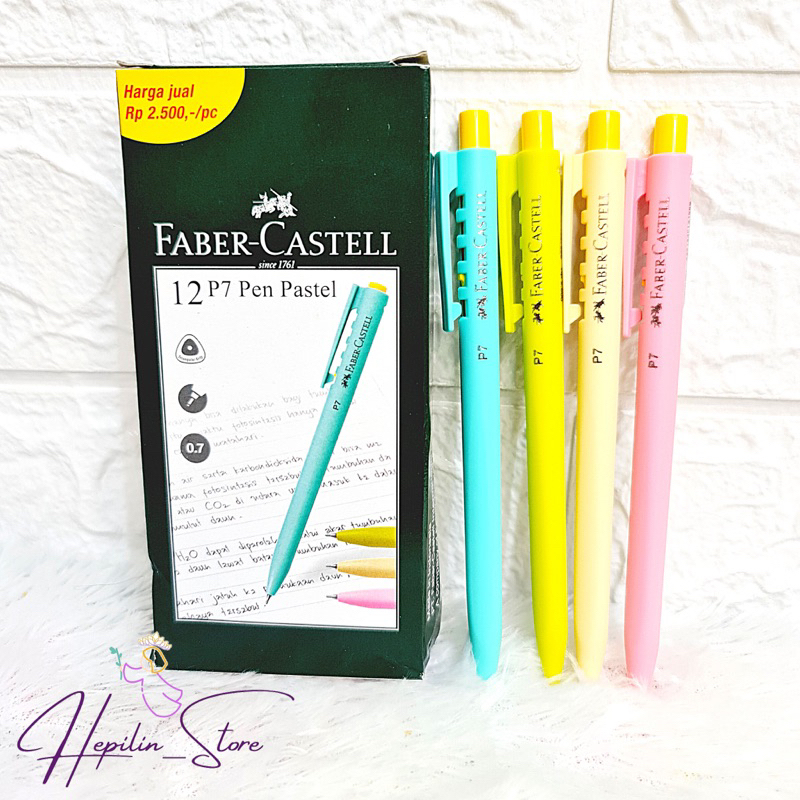 

Bolpoin ( Tinggal Body Hijau Tua ) Faber Castell P7 ECER / Pulpen Faber Castell Warna Pastel / Ballpoint Faber Castell / Pen Cetekan