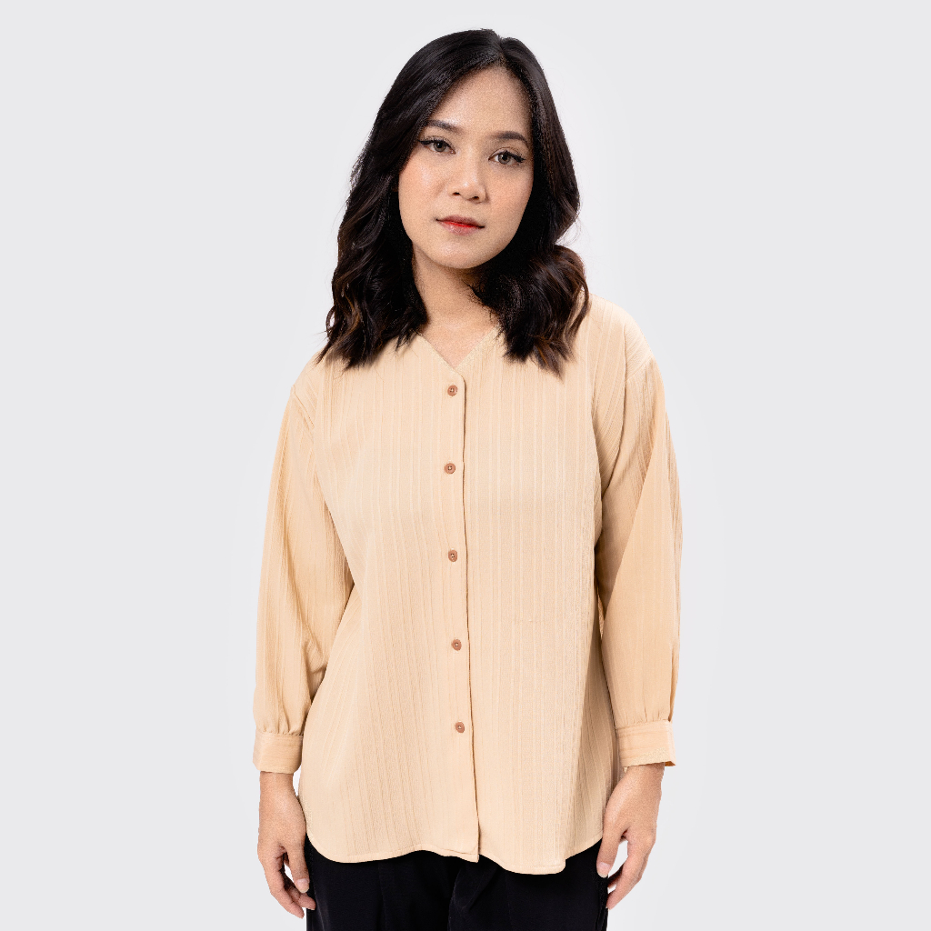 MALOVA - Airi Shirt Kemeja Wanita Basic Lengan Panjang