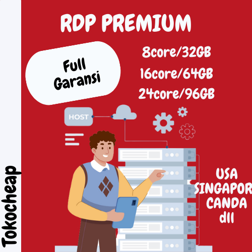 VPS/RDP PREMIUM 24CORE/96GB GARANSI FULL TIME