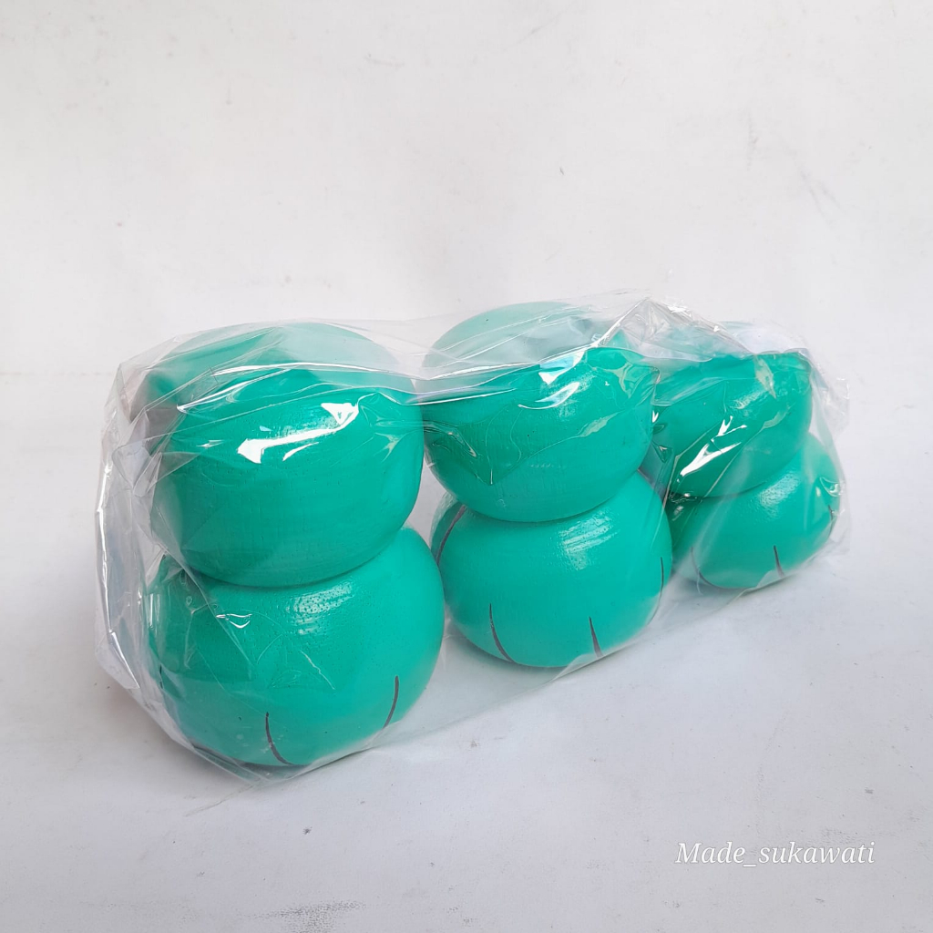 3 Pcs Patung Burung Hantu Celepuk Kayu Warna Mini 1 Set Isi 3Pcs