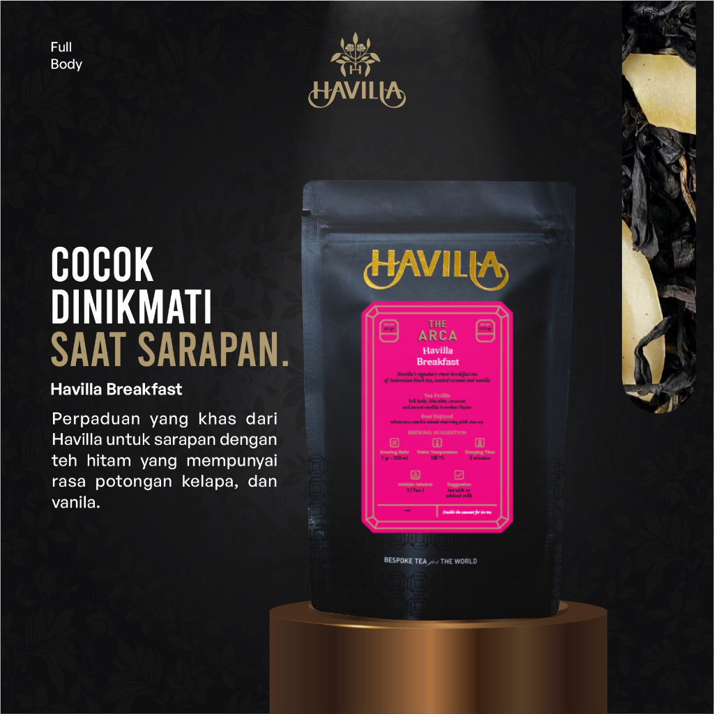 

Havilla Breakfast Black Tea / Teh Hitam / Breakfast Tea / Teh Hitam Kelapa dan Vanilla