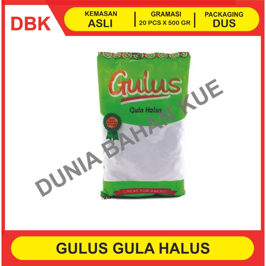 

GULUS GULA HALUS 500 GR - 1 DUS 20 PCS / GULA HALUS TEPUNG