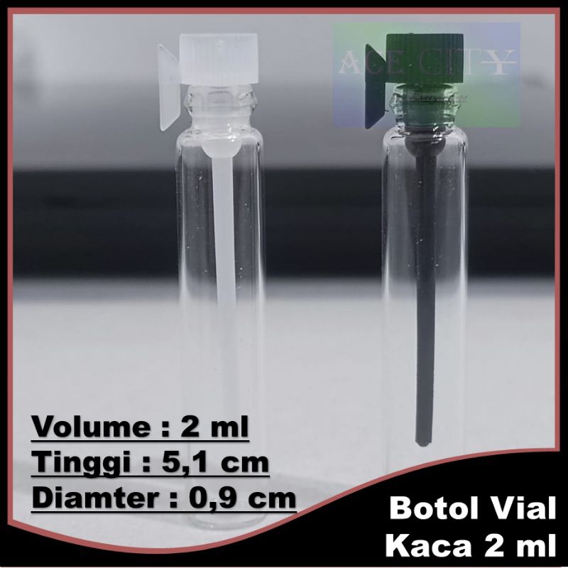 Botol Tester Parfum 2ML - Botol Tester 2ML - Botol Vial Kaca Stick Hitam