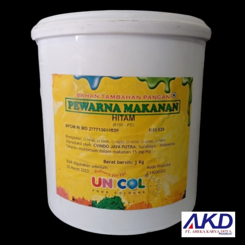 Pewarna Makanan Bubuk (Powder) / Gincu Hitam 8190 - PD 1 Kg - UNICOL