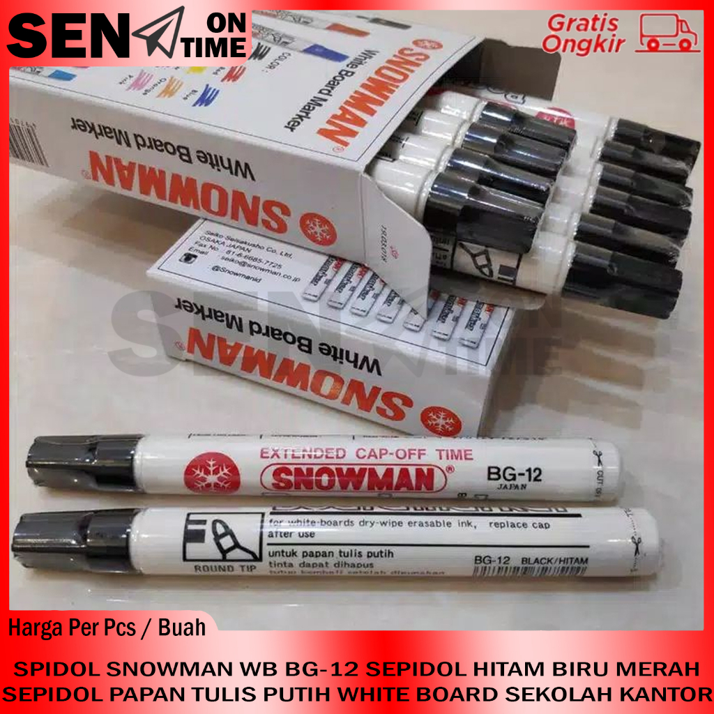 

SPIDOL WHITEBOARD SNOWMAN BG 12 HITAM MERAH BIRU WB SEPIDOL BISA HAPUS PAPAN TULIS PUTIH BOLPEN BALPEN BALL POINT PEN PENA BOLPOIN KANTOR SEKOLAH ALAT BALPEN LANCIP LUNCIP BALLPOINT BALPOIN PERMANEN PERMANENT BOLLPOINT BLACK ITAM TINTA MENULIS MENULIS