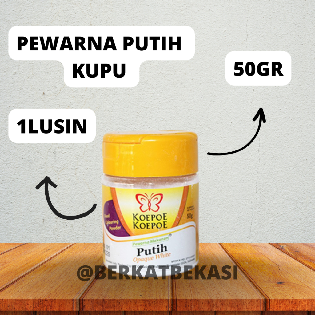 

PEWARNA 50GR PUTIH KUPU-KUPU 1LUSIN