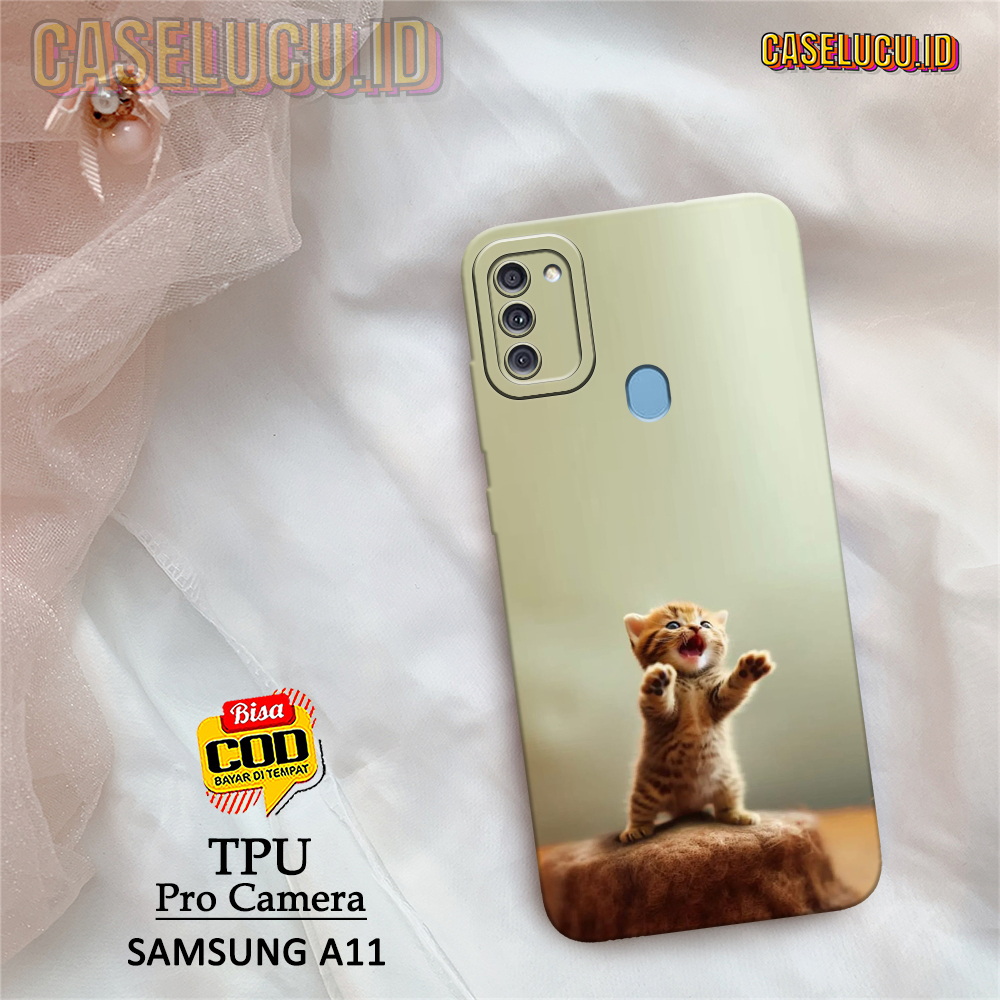 Casing Hp Samsung A11 Terbaru - Fashion Case Kucing - Case Samsung A11 - Soft Case Hp Samsung A11 - 