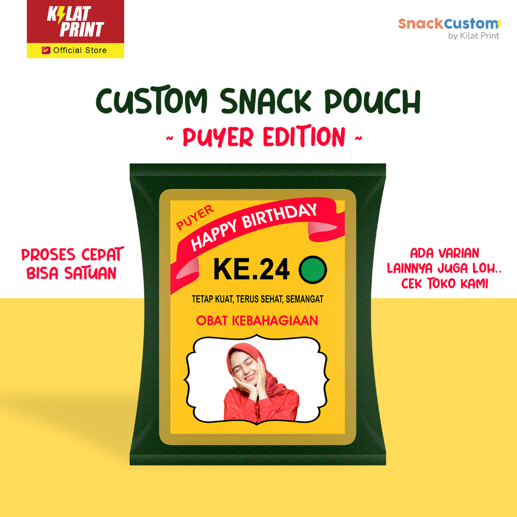 

Snack Custom Foto Teks Bungkus Pouch Jumbo Ala Puyer Edition