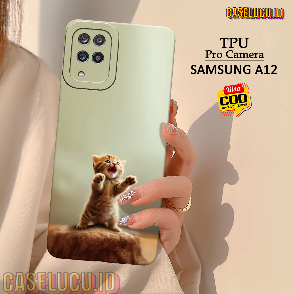 Casing Hp Samsung A12 Terbaru - Fashion Case Kucing - Case Samsung A12 - Soft Case Hp Samsung A12 - 