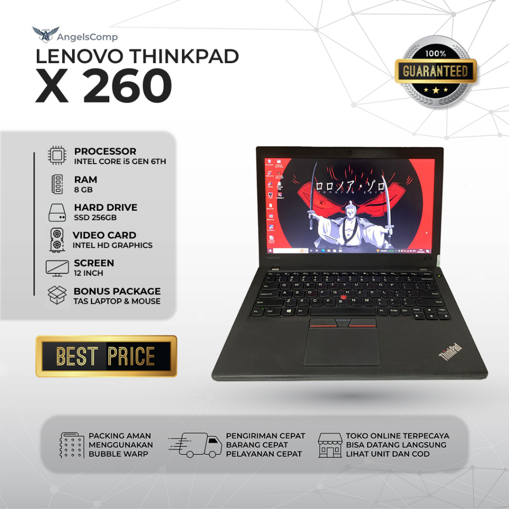 LENOVO THINKPAD X260 - i5 Gen 6TH - RAM 8 GB - SSD 256 GB