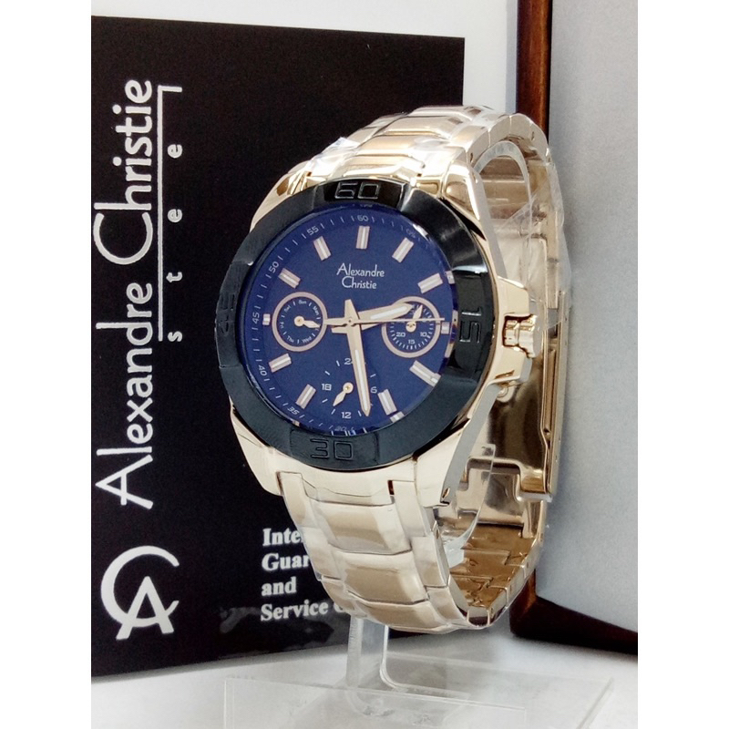 Jam tangan Alexander christie 6224 Chrome gold Ld