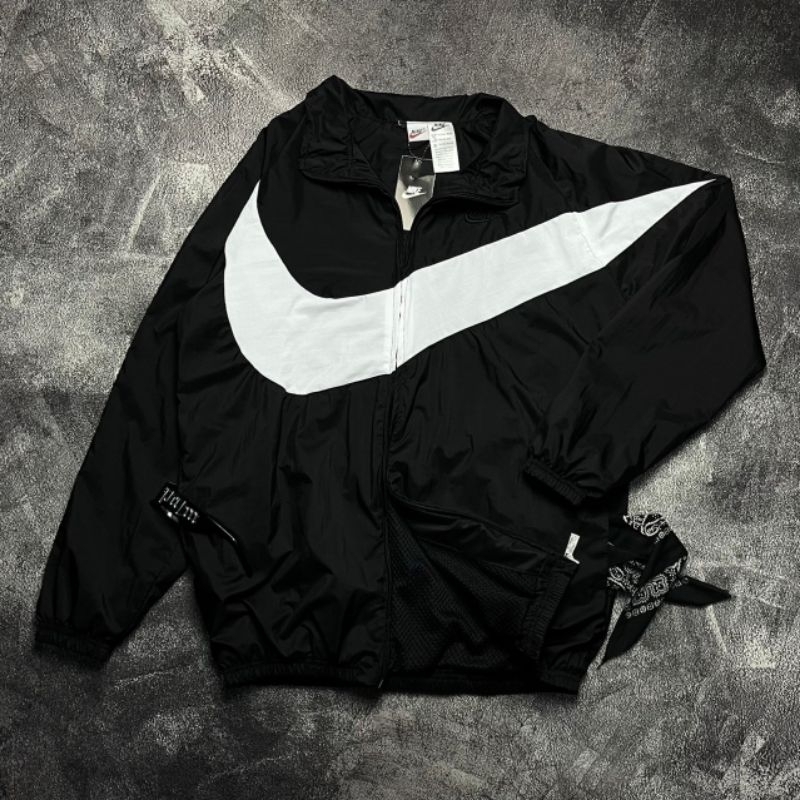 JAKET NIKE VINTAGE BIG SWOOSH HITAM PREMIUM FULLTAG