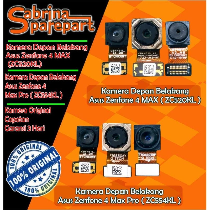 Kamera Depan Belakang Asus Zenfone 4 max ZC520KL / Zenfone Max Pro ZC554KL Original Copotan