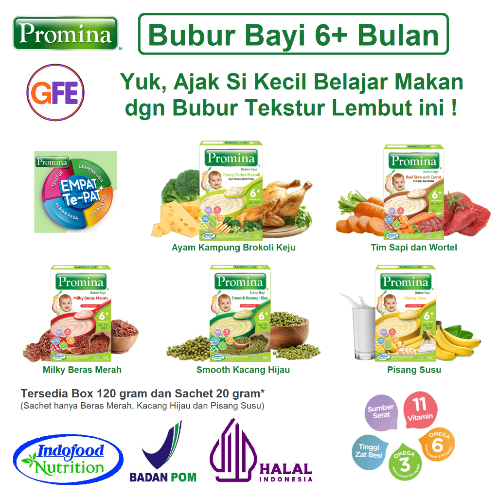 Promina Bubur Bayi 6 Bulan Bubur MPASI Fortifikasi Instan