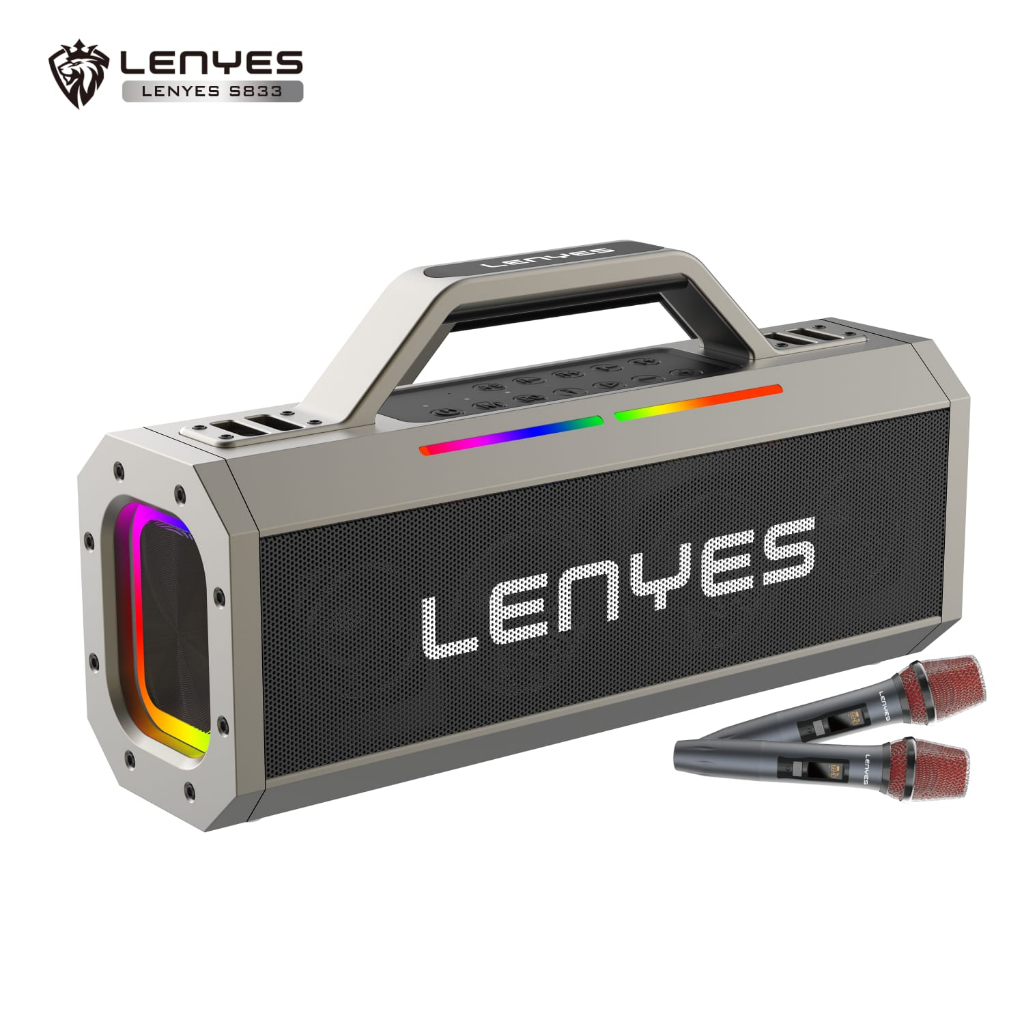LENYES S833 150W OutdoorKTV Wireless Speaker + Microphone Karaoke Bluetooth 5.0 Heavy Bass TWS