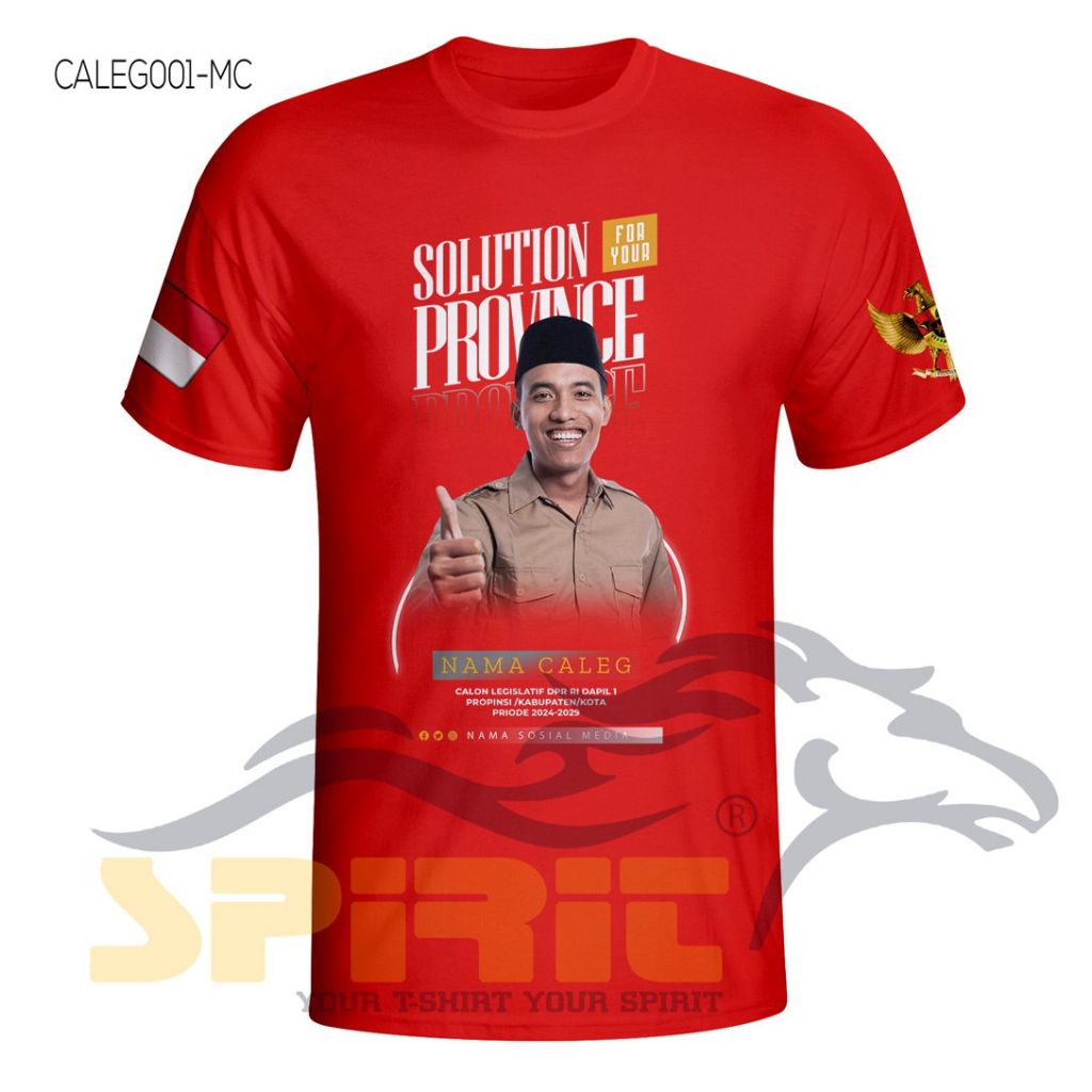 KAOS CUSTOM CALEG SESUAI TEMPLATE LENGAN PENDEK