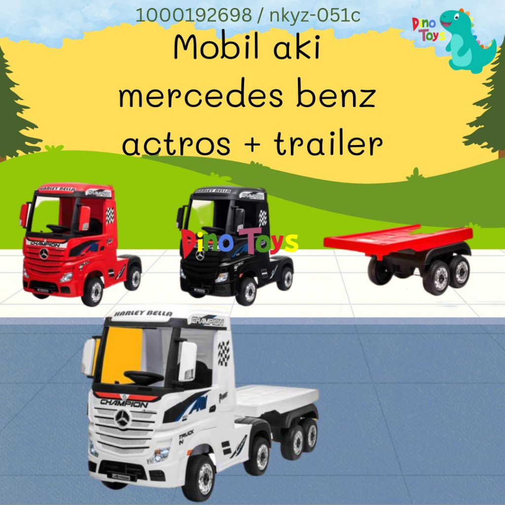 DINO TOYS UNGARAN Mobil Aki truk truck trailer gandeng Mercedes Benz Actros LISENSI licensed NKYZ 05