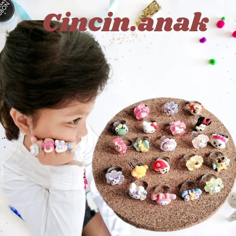 Cincin mainan anak cincin anak lucu cincin resin cincin anak fancy cincin aneka varian