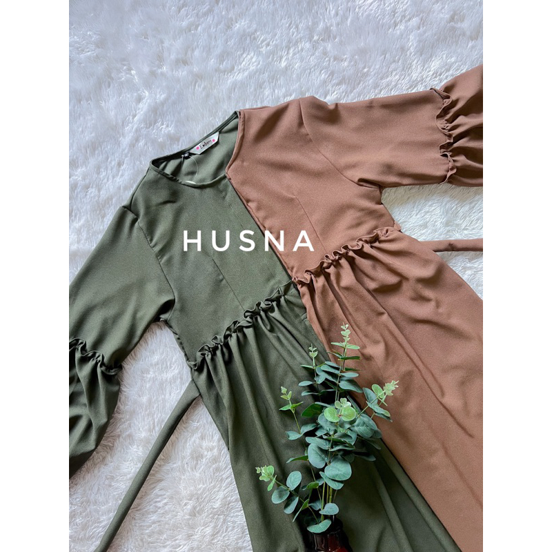 HUSNA DRESS LENGAN BALON