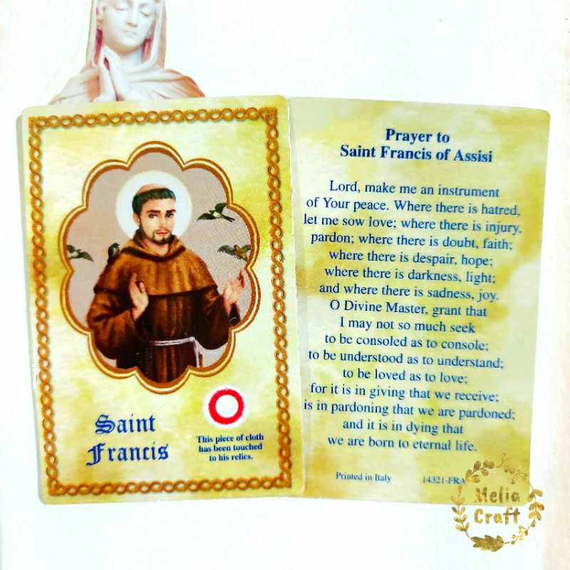Tukuparty Relikui St. Fransiskus Assisi - Saint Francis Of Assisi Relic - Third Class Relic - Kartu