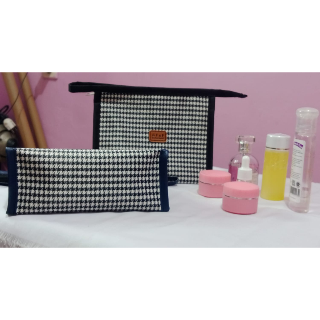 J,T,F POUCH KOSMETIK DOMPET KOSMETIK WANITA TAS KOSMOTIK LOKAL POUCH SOUVENIR MURAH WADAH BEDAK POUCH FASHION WANITA TERLARIS