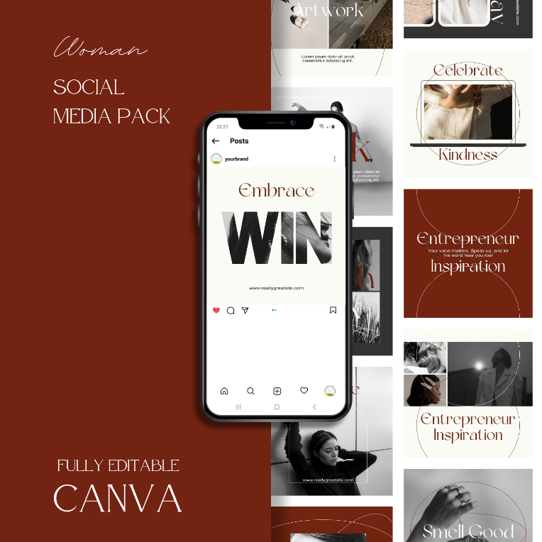 Desain 50 Template Canva Instagram Feed/Post Empower Woman | Premium Design for Empower Woman |  Bis