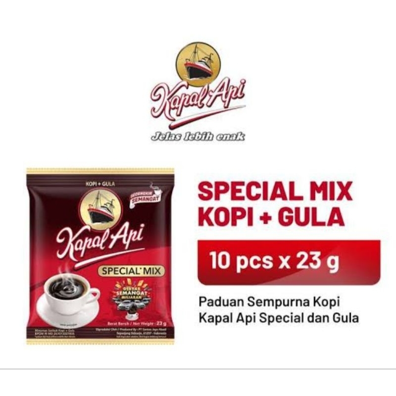 

Kopi Kapal Api Special Mix 23gr Isi 10 Pcs