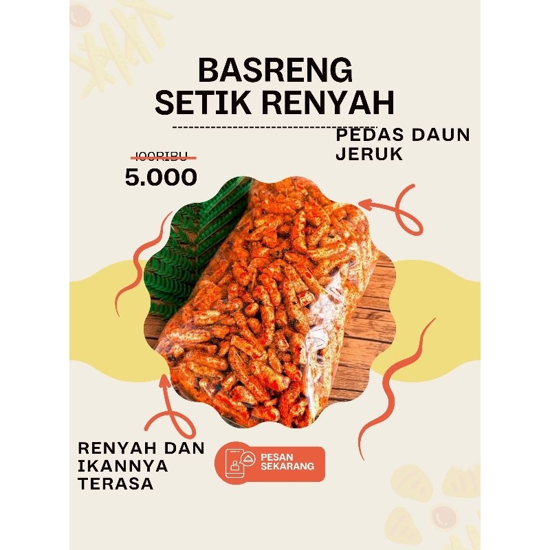 

100 Gram - Basreng Pedas Daun Jeruk Camilan Chili Food Snack Pedas Makanan Kering Snacks Goreng Organik