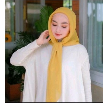 HIJAB PROMO BELLA KUNING/ segi Empat Kuning Golkar/KRUDUNG Kuning Gading/Krudung segi empat Kuning K