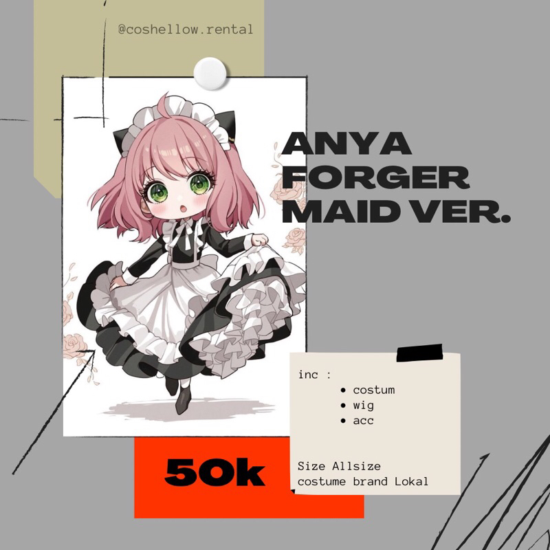 RENTAL COSTUM ANYA FORGER MAID VER.