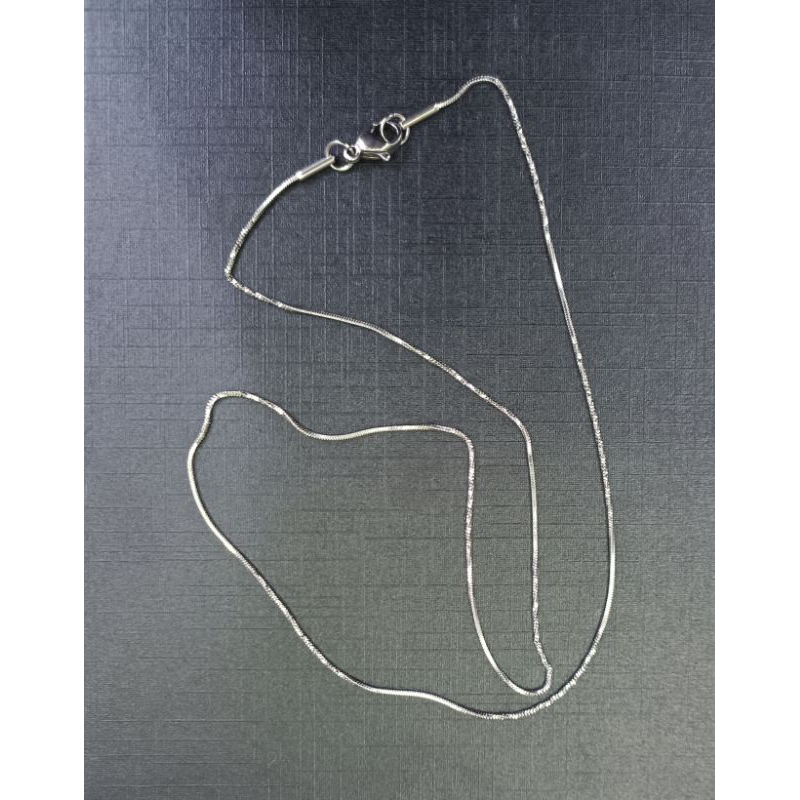 Kalung Titanium Belut Kombi Mlintir Silver uk45cm tidakkarat tidaklunturoriginal