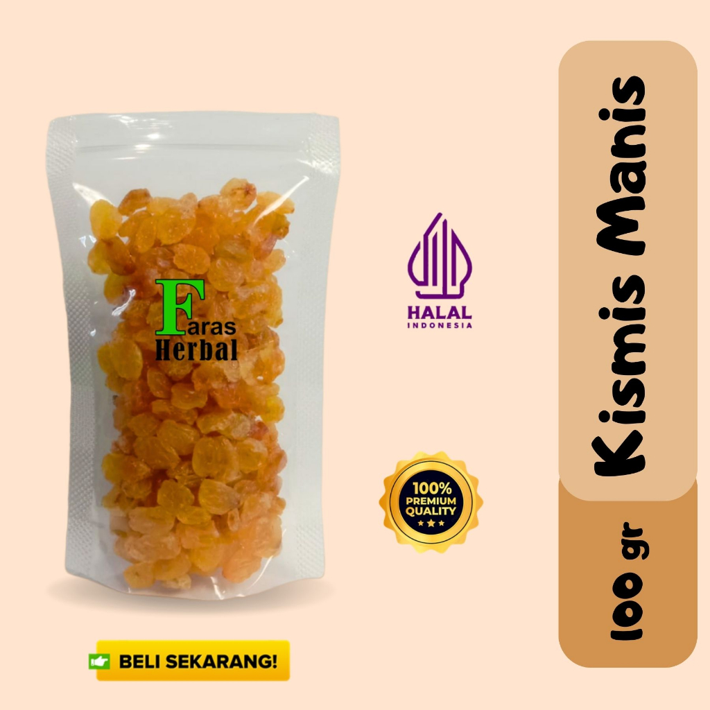 

Kismis Manis Premium |Raisins Manis | Kismis raisin Khas Arab Saudi Original 100% Kemasan Repack Pouch 100gr Makanan Oleh Oleh Gift Haji Dan Umroh