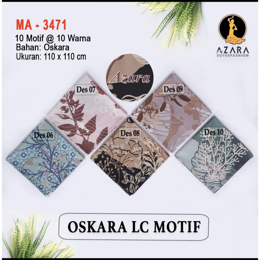 Hijab Azara Jilbab Segi empat Oskara Voal Motif Lasercut packing deenay  Uk 110x110 Umama Scraf Butt