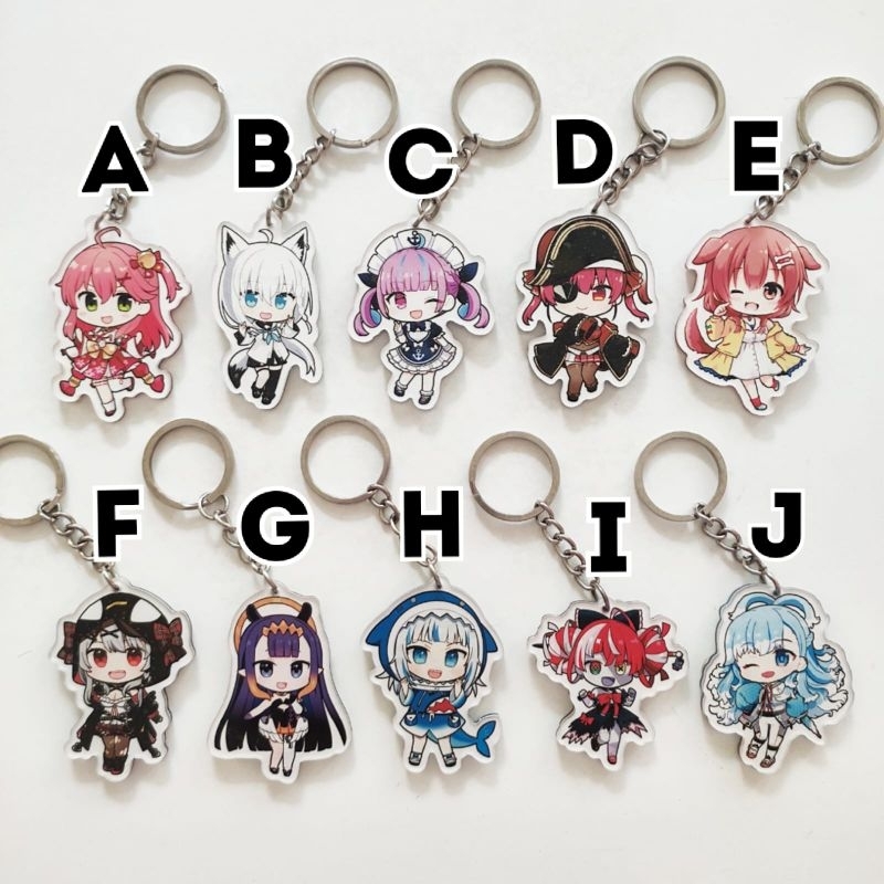 Keychain Hololive Vtuber 1 Sakura Miko Shirakami Fubuki Minato Aqua Houshou Marine Inugami Korone Sa