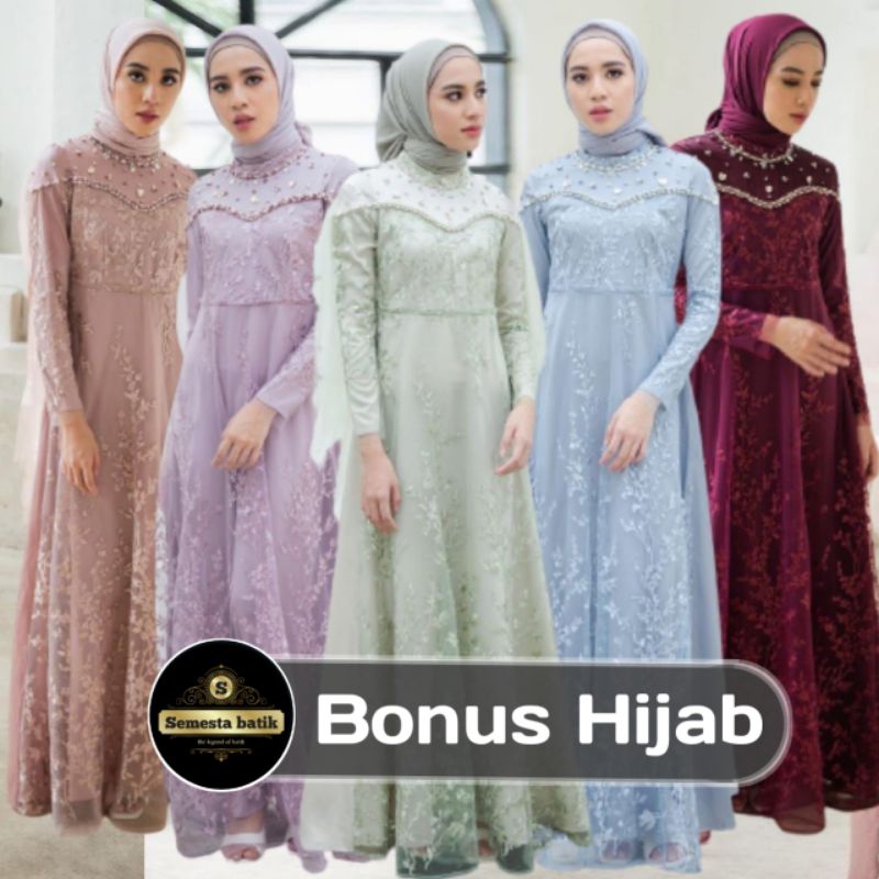 Gamis Brukat Namira / Gamis Brukat Pesta / Gamis Brukat (ADA JUMBO)
