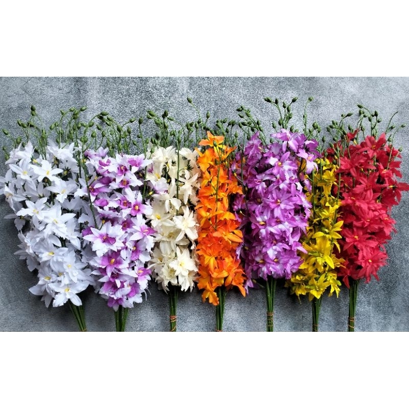 bunga anggrek katalia cabang 1 tangkai panjang / anggrek katalia artificial  / bunga anggrek / anggr