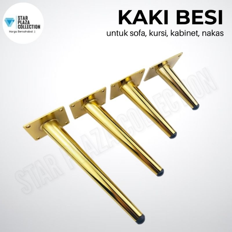 Kaki Sofa Retro Besi Emas / Kaki Kursi Besi Gold / Sofa Leg Besi Model Scania / Kaki SOK - Premium M