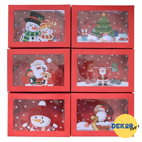 

(G6329) BOX KUE NATAL Christmas cake box cookies natal kotak kue natal tas kado natal box packaging natal