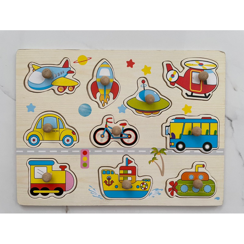 Mainan Edukasi / Mainan Kayu / Puzzle Knob / Puzzle Anak (PRELOVED)