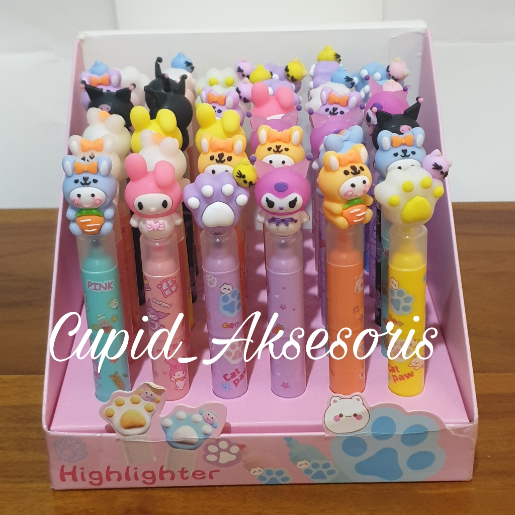 

STABILO / HIGHLIGTHER SANRIO KUROMI CAT PAW BEAR 3 SUSUN DAN 3 WARNA