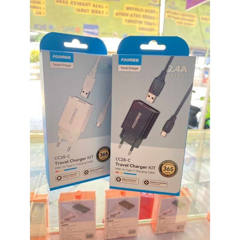FOOMEE CC28-C Adaptor Charger 2.4A CC28C Charger Set Type C Cable