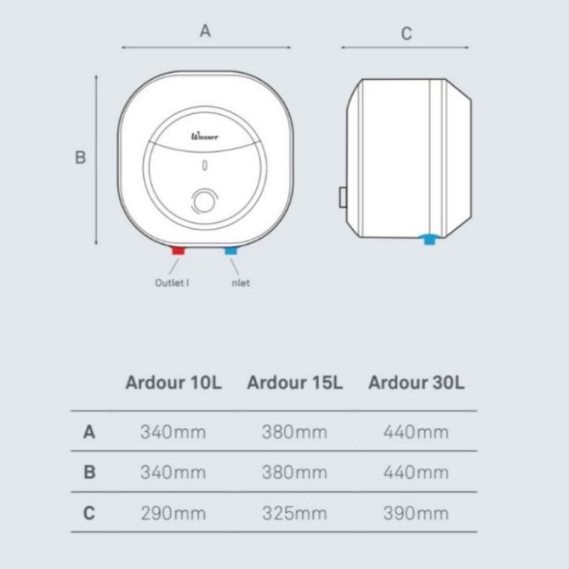 Water Heater Listrik WASSER WH M30 ARDOUR 30 Liter