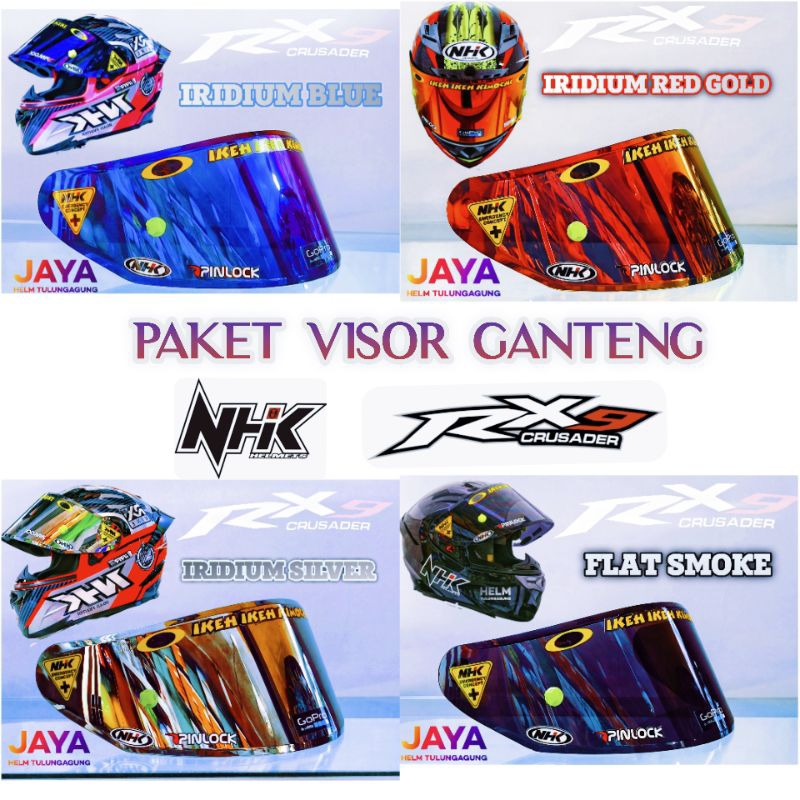 Flat visor iridium nhk rx 9 paket ganteng lengkap full variasi