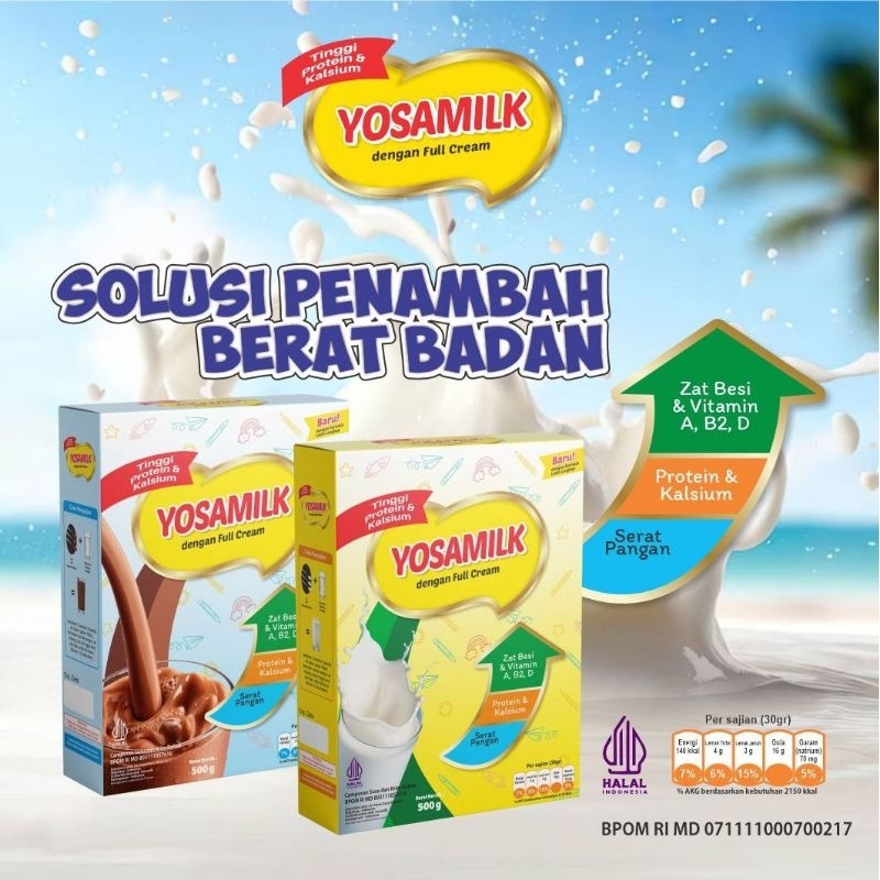 

SUSU AMPUH MENAMBAH BERAT BADAN YOSAMILK ISI 500 GRAM.
