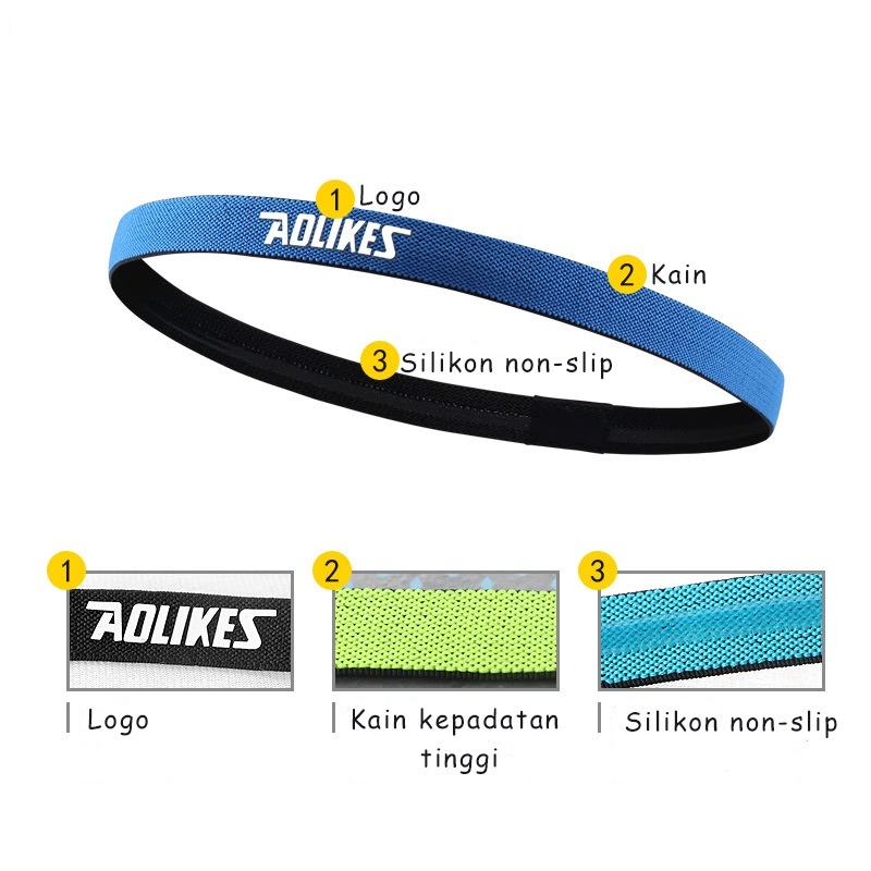 Anti Slip Penghalang Keringat Bando Olahraga Sports Running Fitness SweatBands  / Ikat Kepala Olahraga Wanita Headbands