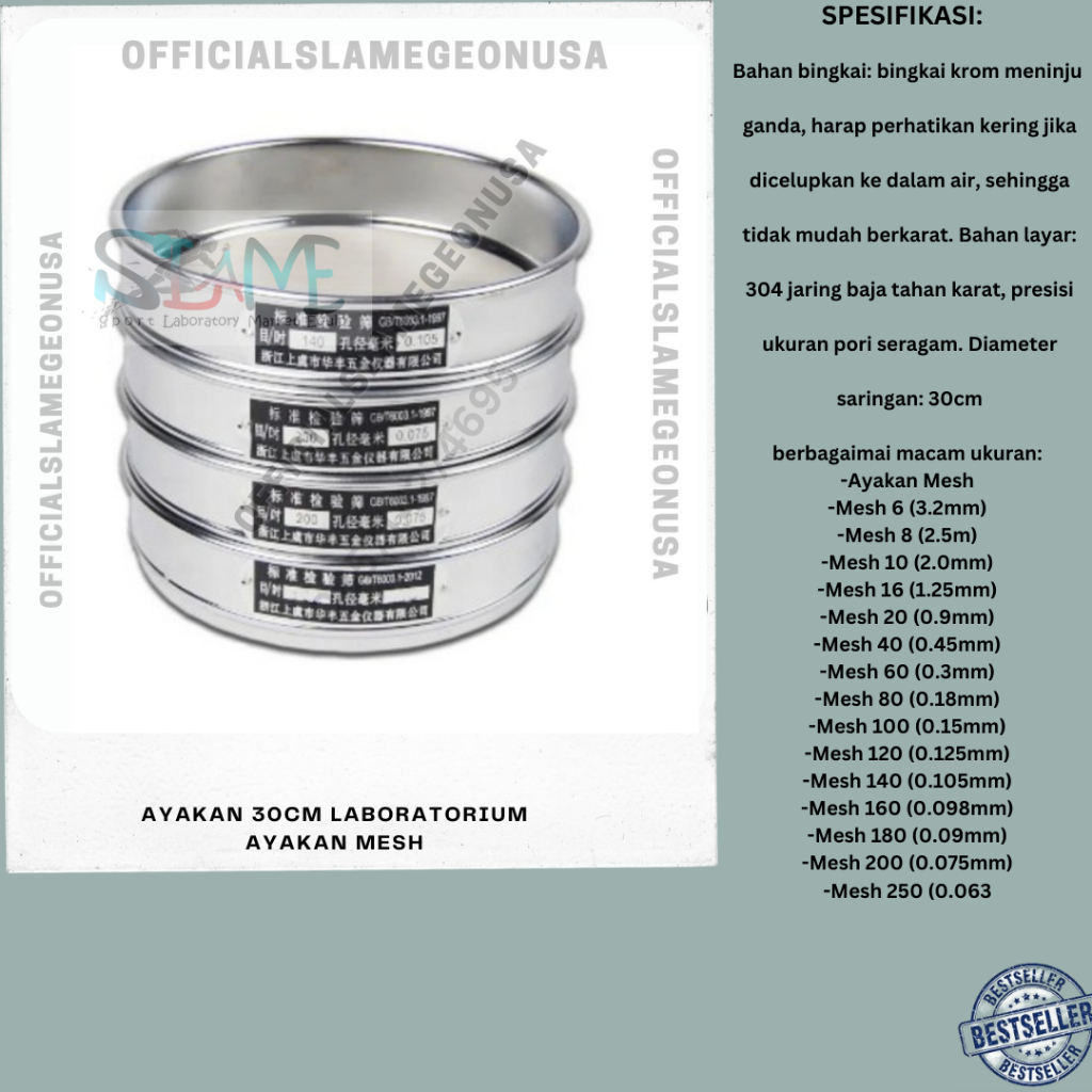 Ayakan 30cm Laboratorium AYAKAN MESH