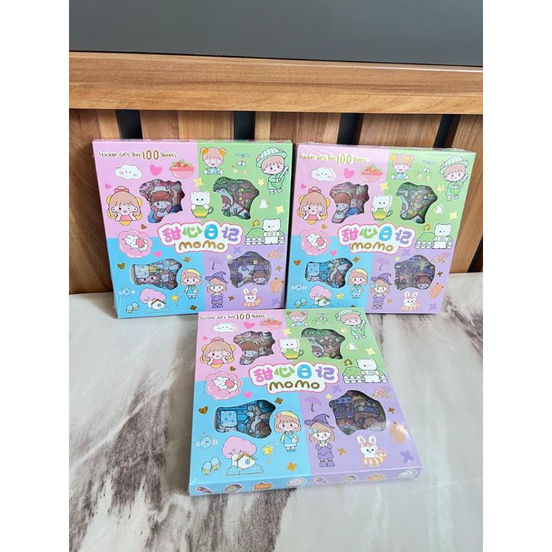 

STICKER MOMO BOX KEMASAN ISI 100 pcs MIX WARNA