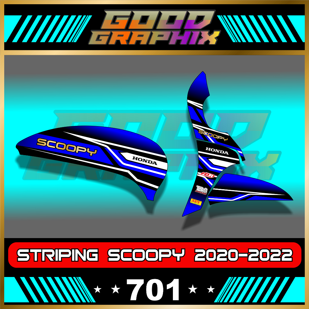 STIKER STRIPING VARIASI MOTOR SCOOPY NEW - STYLE KEREN BODY SIMPLE