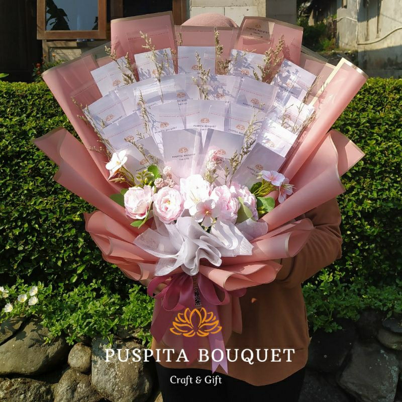 Bouquet Uang Premium /Bouquet Ulang Tahun / Bouquet Graduation / Bouquet Uang kosongan- Puspita Bouq